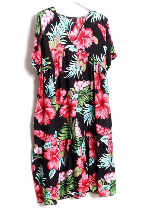 SUKIENKA OVERSIZE zwiewna KWIATY 44/46