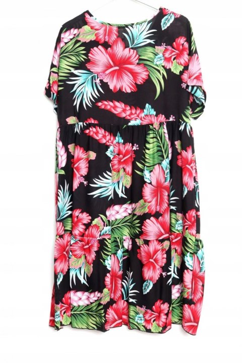 SUKIENKA OVERSIZE zwiewna KWIATY 44/46