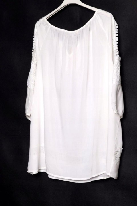 BLUZKA hafty BOHO zwiewna ECRU 48/50/52