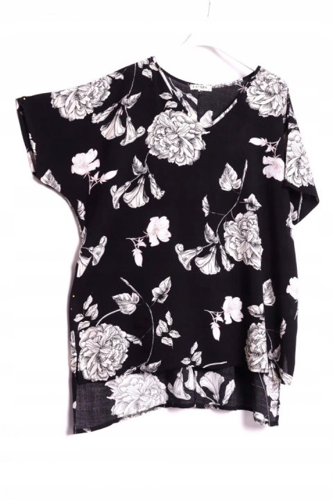 BLUZKA zwiewna KWIATY wiskoza 46/48