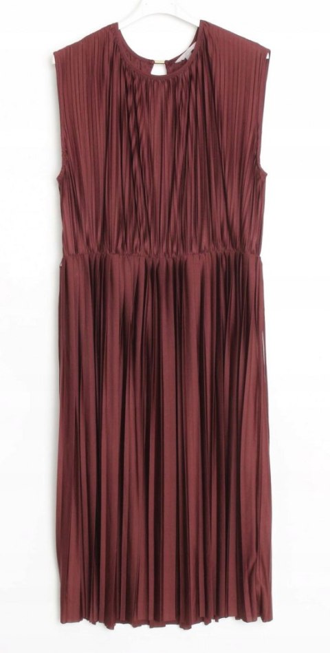 H&M SUKIENKA plisowana BORDO r XL 48