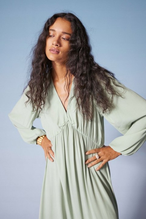 H&M sukienka OVERSIZE mięta ZWIEWNA 2XL 50/52