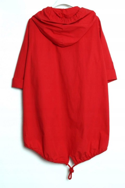 ITALY PARKA czerwona OVERSIZE narzutka 48/50/52