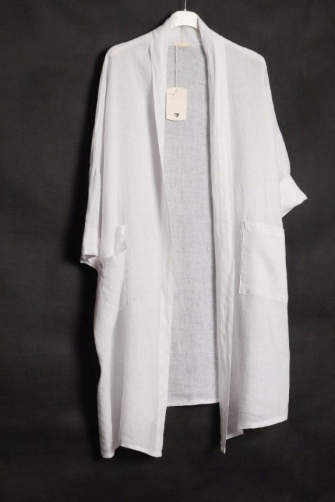 ITALY oversize LEN narzutka BIAŁA 50/52/54/56