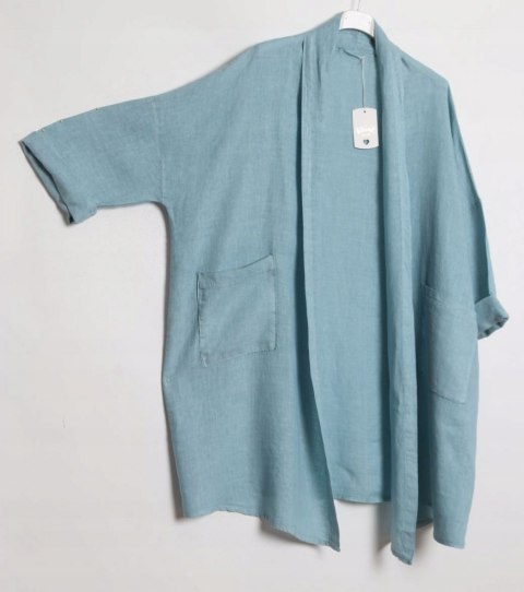 ITALY oversize LEN narzutka BŁĘKITNA 50/52/54/56