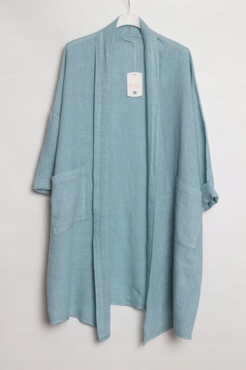 ITALY oversize LEN narzutka BŁĘKITNA 50/52/54/56