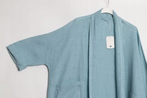 ITALY oversize LEN narzutka BŁĘKITNA 50/52/54/56