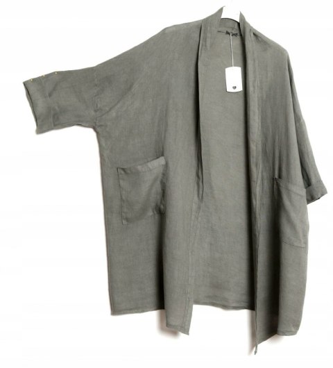 ITALY oversize LEN narzutka KHAKI 50/52/54/56