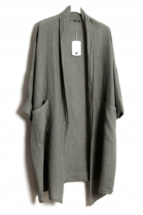 ITALY oversize LEN narzutka KHAKI 50/52/54/56