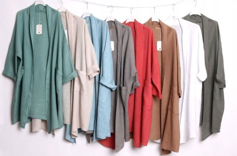 ITALY oversize LEN narzutka KHAKI 50/52/54/56