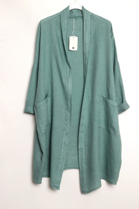 ITALY oversize LEN narzutka ZIELONA 50/52/54/56