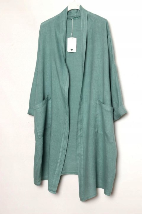 ITALY oversize LEN narzutka ZIELONA 50/52/54/56