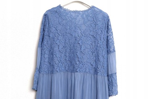 ITALY sukienka OVERSIZE falbana JEDWAB 44/46