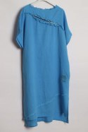 ITALY sukienka OVERSIZE niebieska LEN 48/50