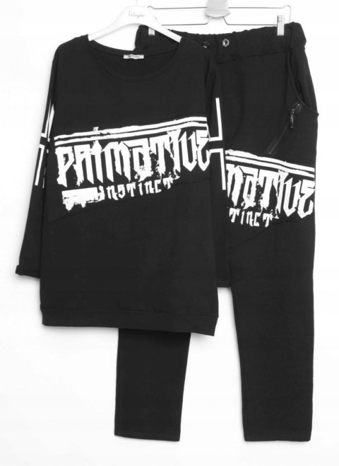 LUIZZA ITALY oversize DRES napisy cyrkonie r 46