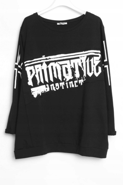 LUIZZA ITALY oversize DRES napisy cyrkonie r 46