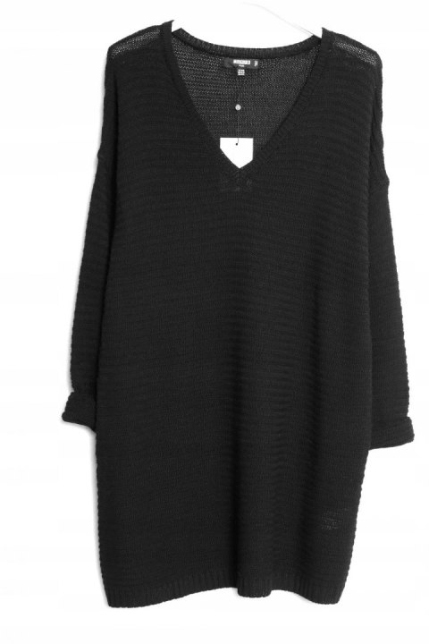 MISSGVIDED swetrowa CZERŃ dekolt V 46/48