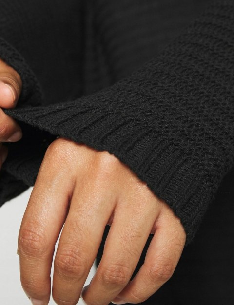 MISSGVIDED swetrowa CZERŃ dekolt V 46/48