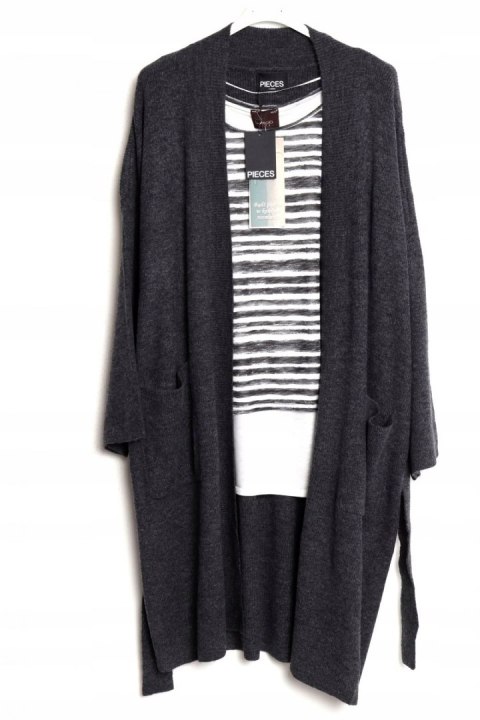 PIECES kardigan NARZUTKA grafitowy r 50/52/54