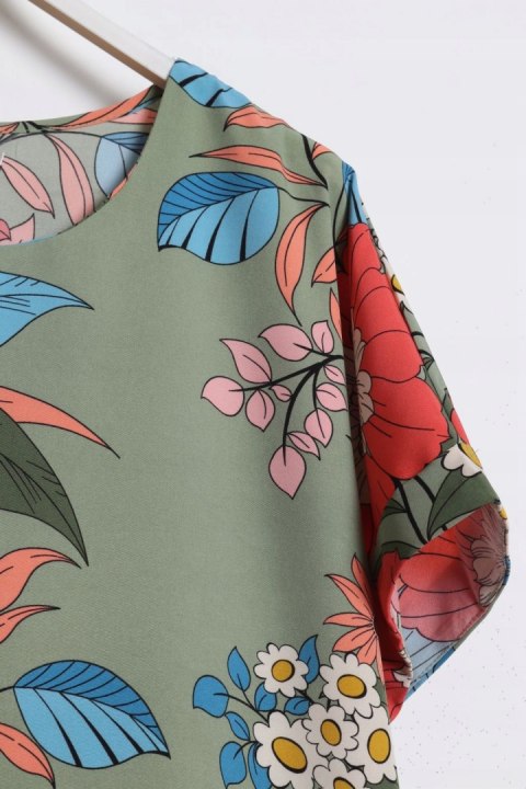 SUKIENKA OVERSIZE zwiewna KWIATY 48/50/52