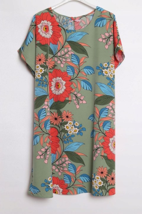 SUKIENKA OVERSIZE zwiewna KWIATY 48/50/52