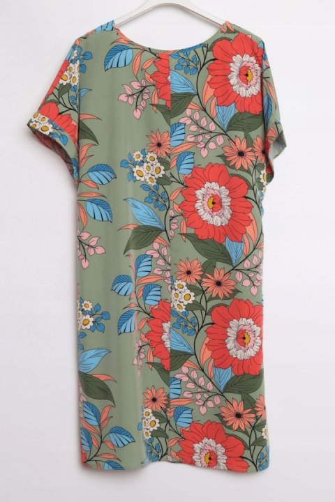 SUKIENKA OVERSIZE zwiewna KWIATY 48/50/52