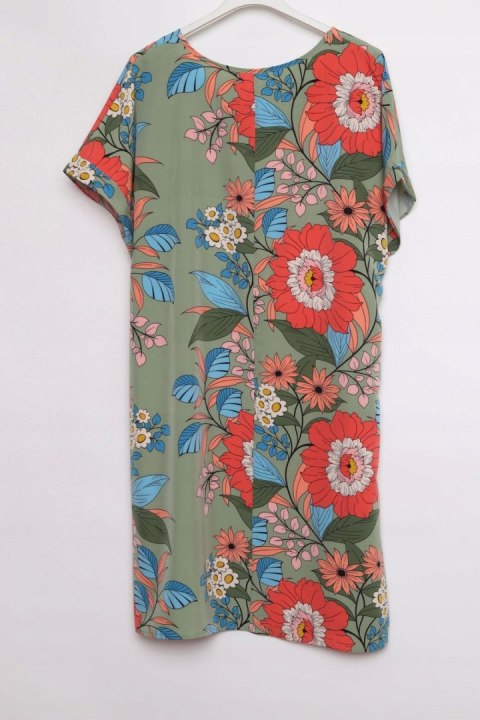 SUKIENKA OVERSIZE zwiewna KWIATY 48/50/52