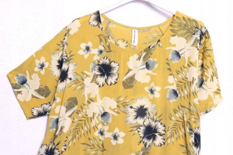SUKIENKA OVERSIZE zwiewna KWIATY 48/50