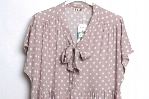 SUKIENKA OVERSIZE zwiewna LONG groszki 42/44/46