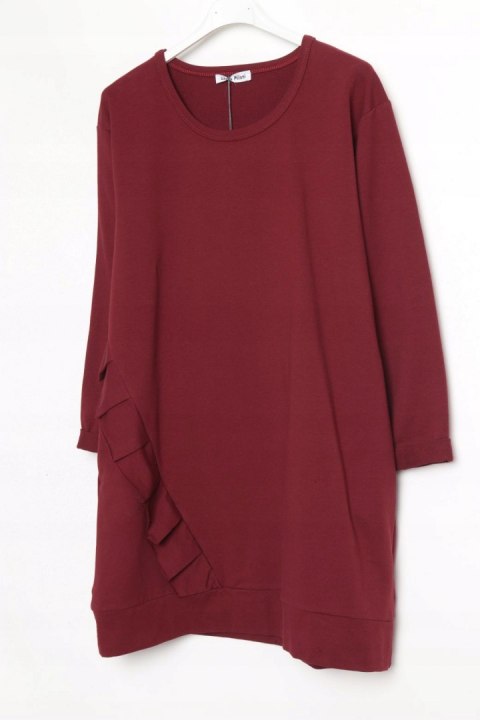 TUNIKA oversize JERSEY bordowa r 44/46