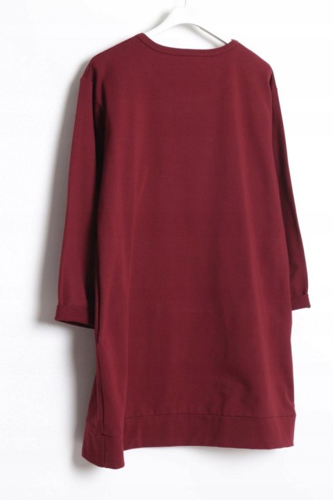 TUNIKA oversize JERSEY bordowa r 44/46