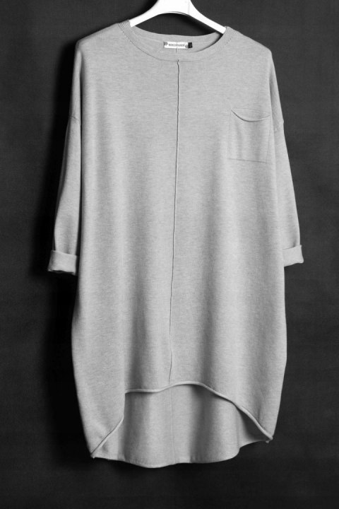 TUNIKA swetrowa OVERSIZE szary melanż 50/52