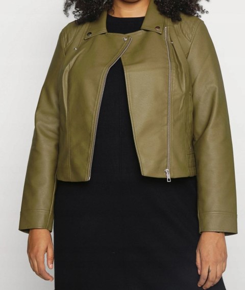 VERO MODA ramoneska KURTKA eko skóra OLIWKA 50/52
