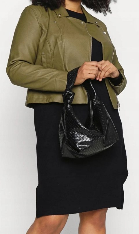 VERO MODA ramoneska KURTKA eko skóra OLIWKA 50/52