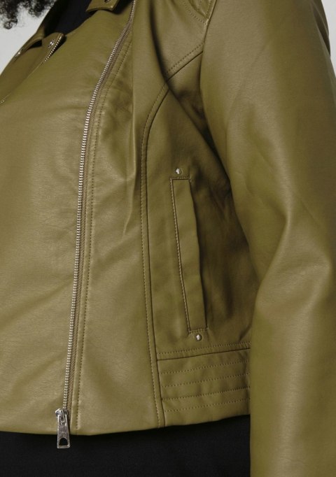 VERO MODA ramoneska KURTKA eko skóra OLIWKA 50/52