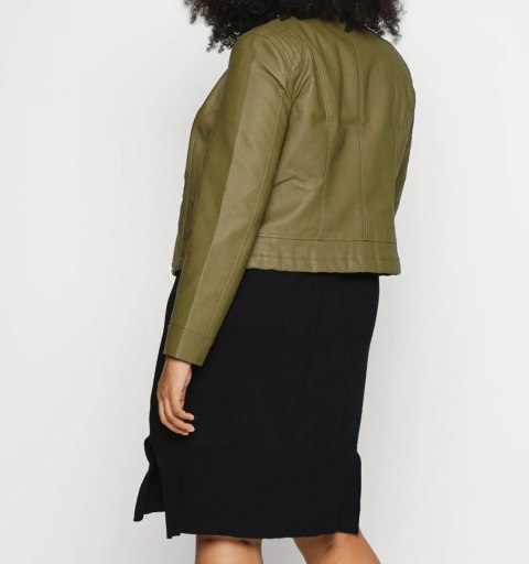 VERO MODA ramoneska KURTKA eko skóra OLIWKA 50/52
