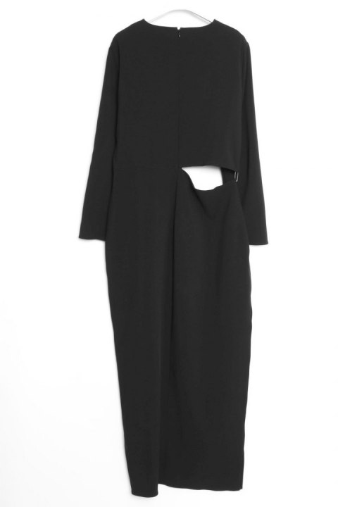 ZARA sukienka KOKTAJLOWA czerń LONG r XL 40/42