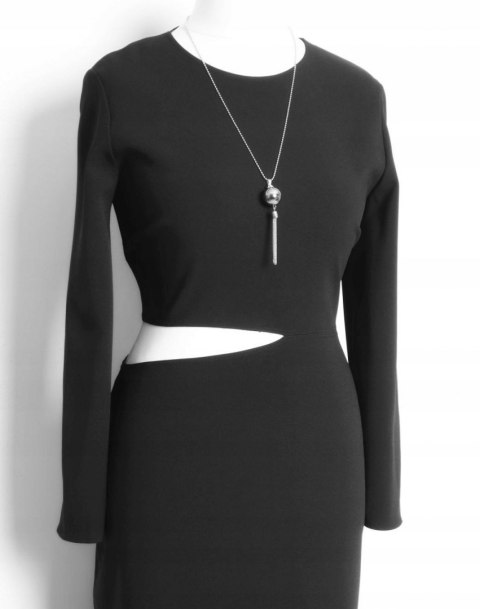 ZARA sukienka KOKTAJLOWA czerń LONG r XL 40/42