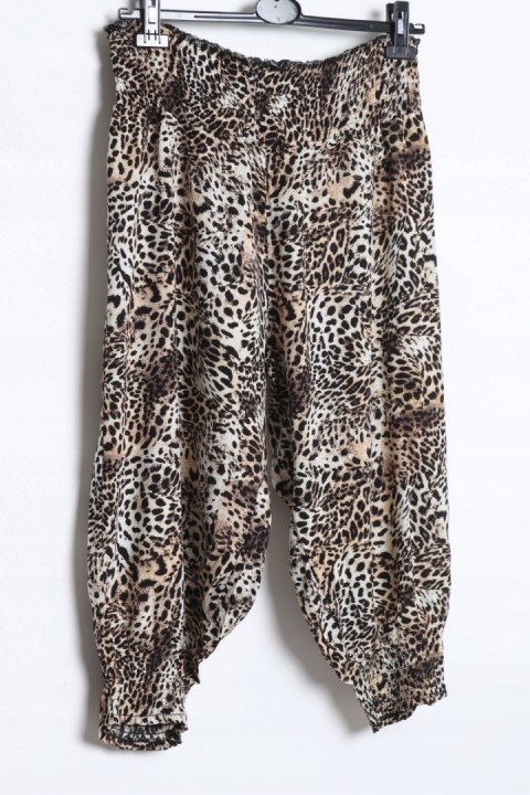 ALLADYNKI spodnie ZWIEWNE panterka rybaczki r 54