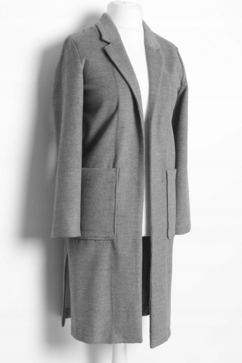 H&M szary melanż PŁASZCZ wiosna r 40/42
