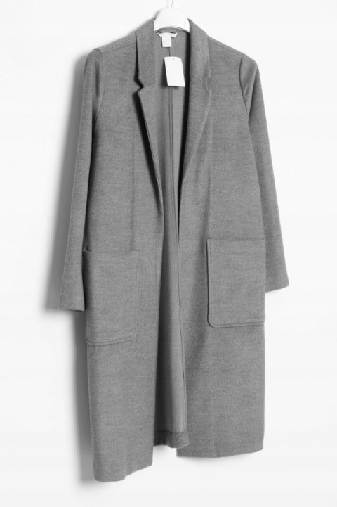 H&M szary melanż PŁASZCZ wiosna r 40/42