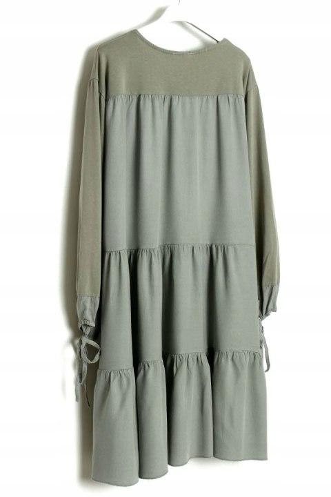 ITALY sukienka KHAKI falbana 46/48/50