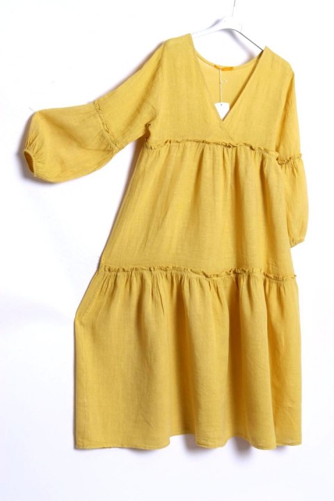 ITALY sukienka LEN oversize BOHO r 38/40