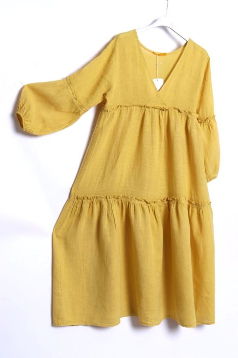 ITALY sukienka LEN oversize BOHO r 38/40