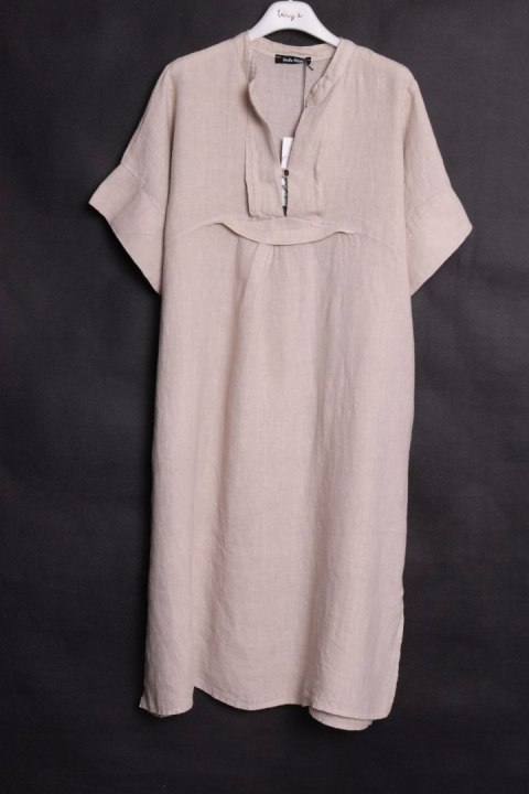 ITALY sukienka OVERSIZE beżowa LEN 44/46