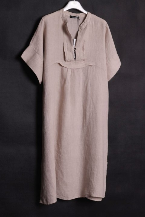 ITALY sukienka OVERSIZE beżowa LEN 44/46