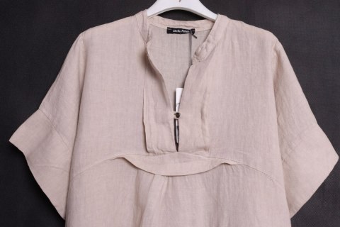 ITALY sukienka OVERSIZE beżowa LEN 44/46