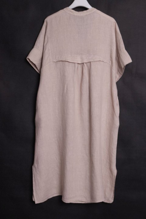 ITALY sukienka OVERSIZE beżowa LEN 44/46