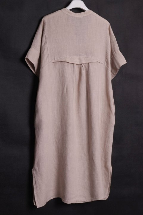 ITALY sukienka OVERSIZE beżowa LEN 44/46