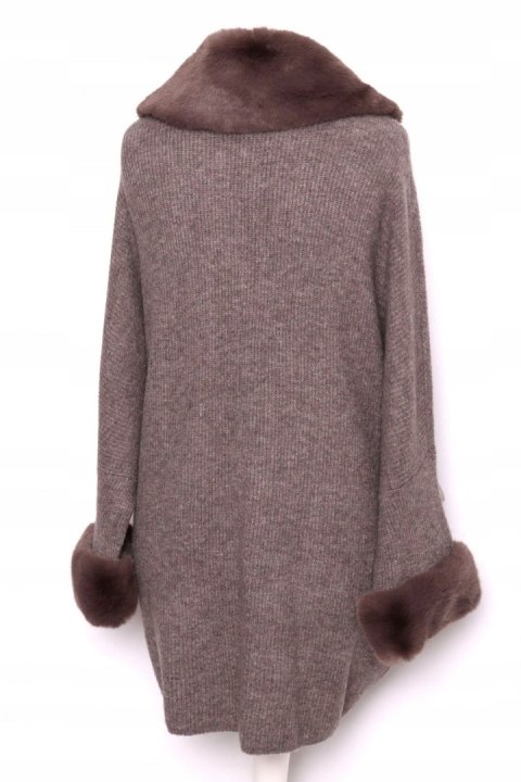 ITALY sweter BEŻOWY narzutka WEŁNA 50/52/54/56